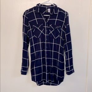 Navy blue plaid dress